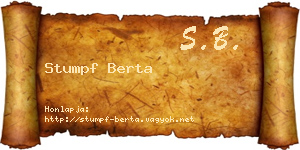 Stumpf Berta névjegykártya
